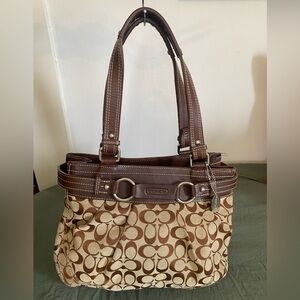 Coach signature pleated shoulder bag